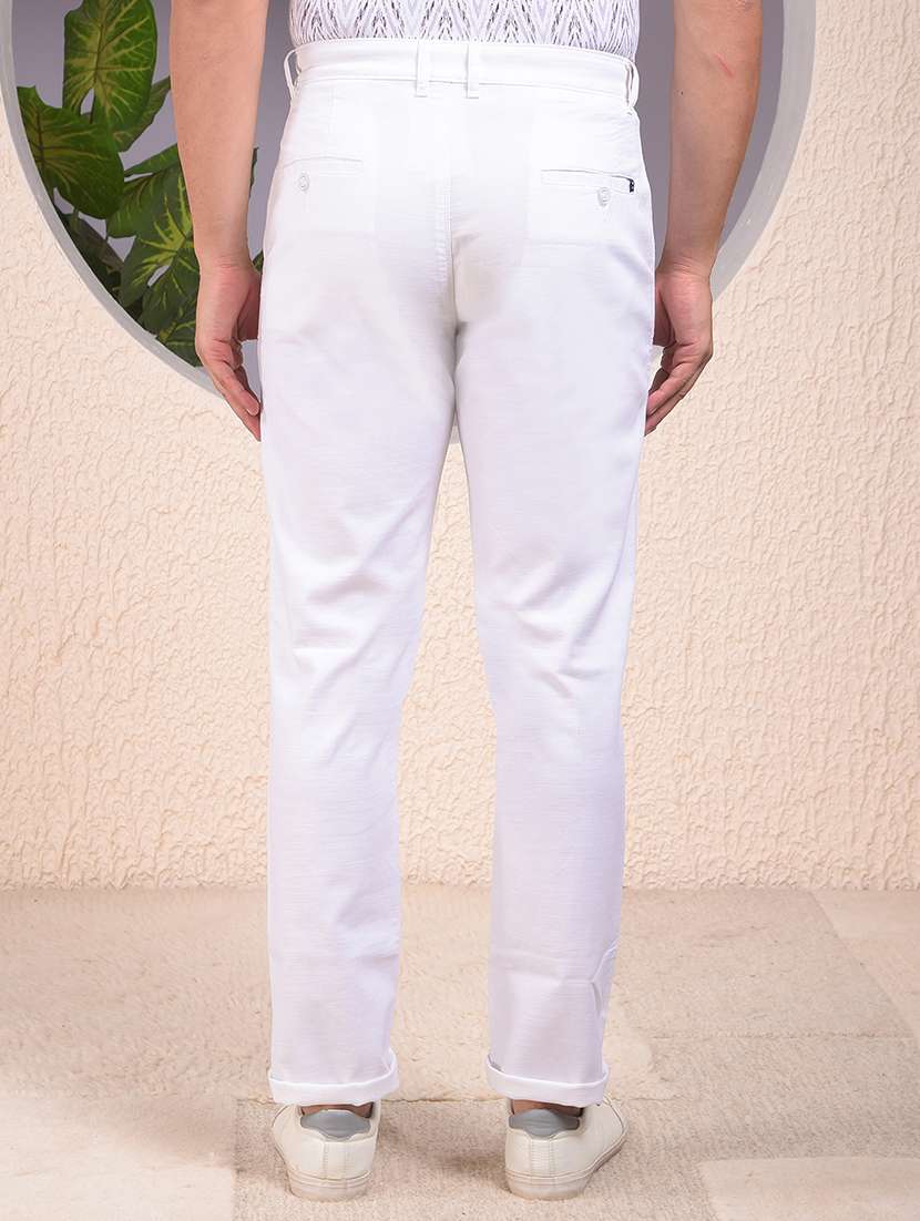 men solid mid rise flat front casual chinos  - 22054015 -  Standard Image - 3