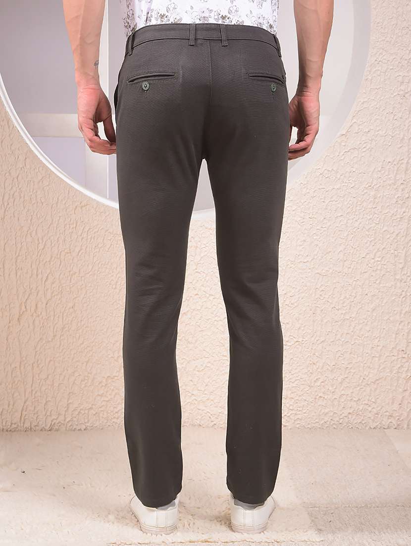 men solid mid rise flat front casual chinos - 22054024 - Standard Image - 3