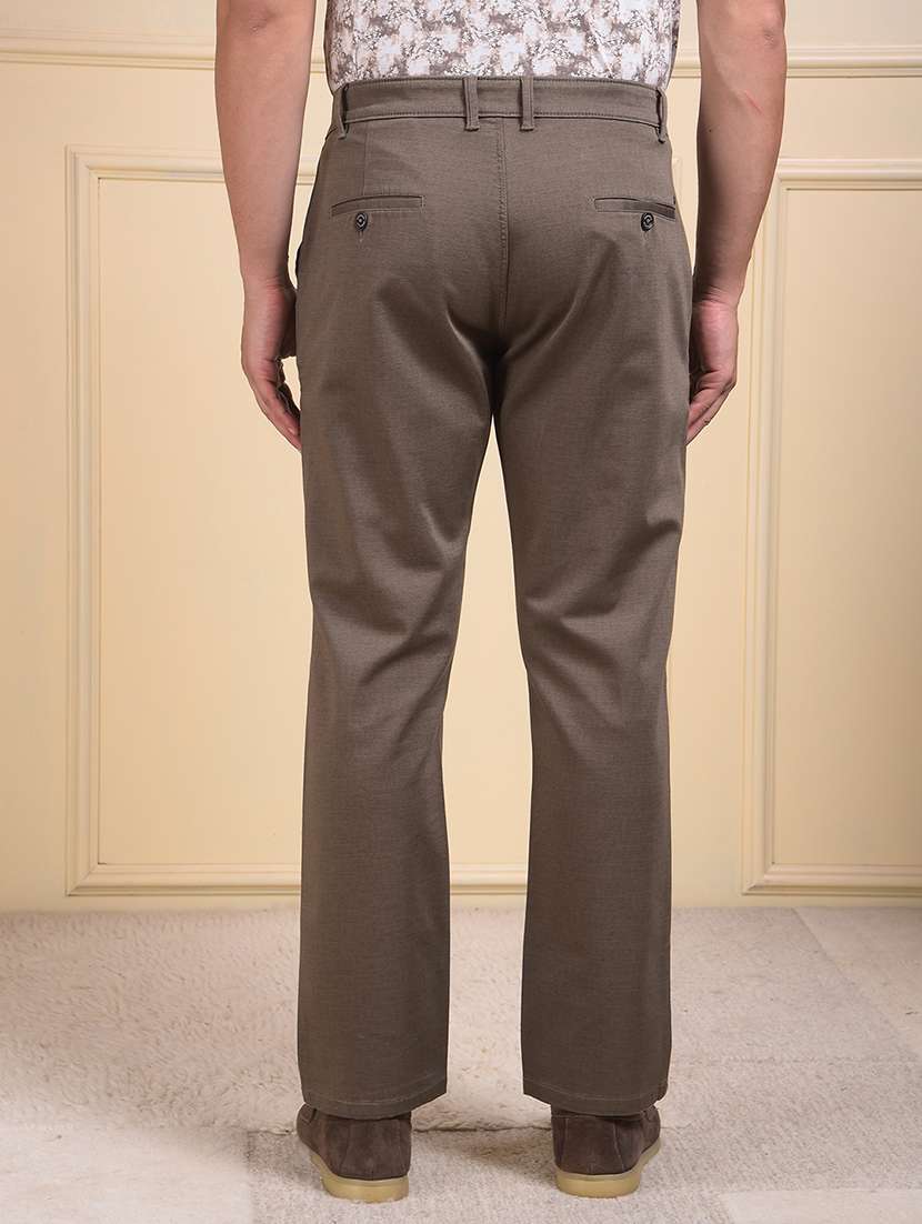 men solid mid rise flat front casual chinos  - 22054026 -  Standard Image - 3