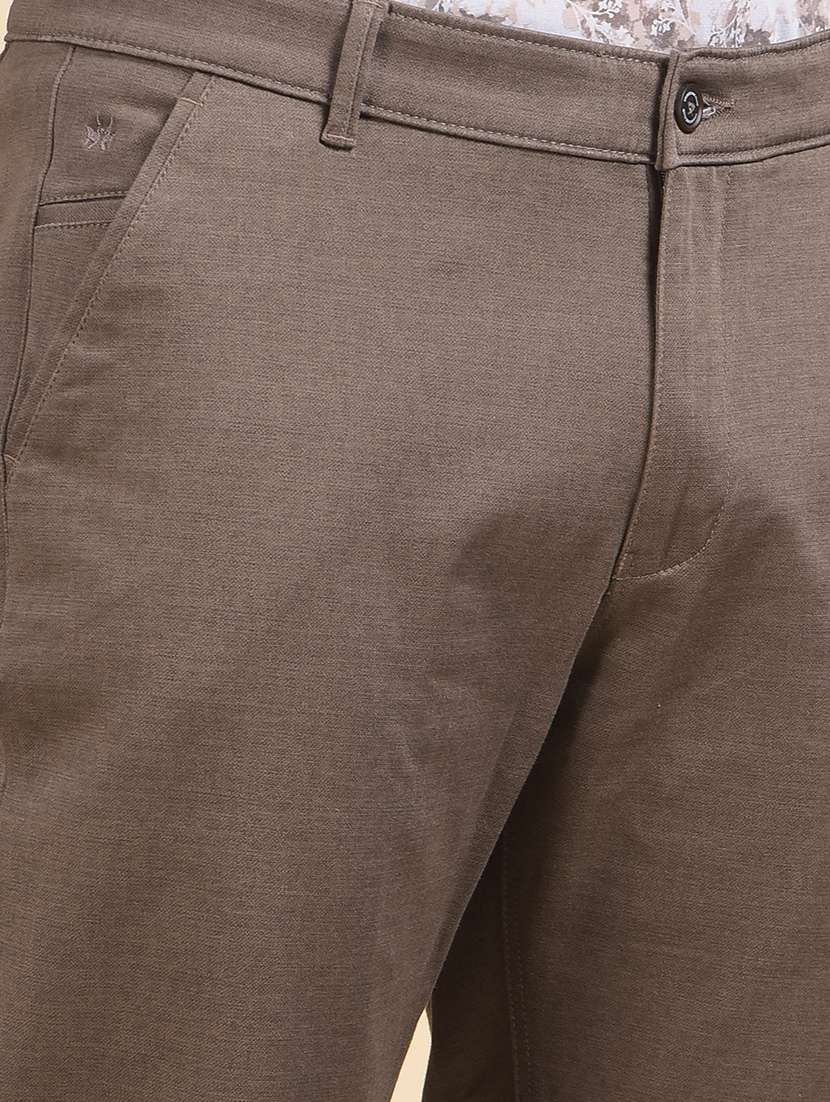 men solid mid rise flat front casual chinos  - 22054026 -  Standard Image - 5