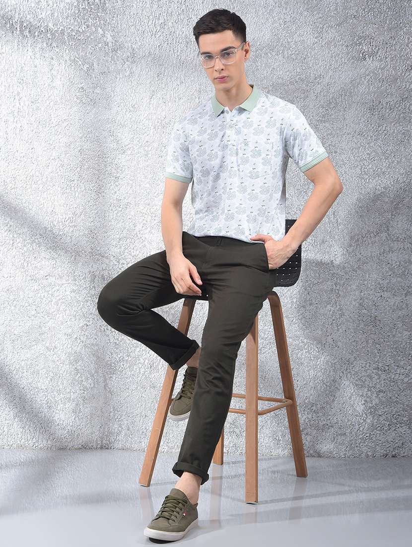 men floral printed short sleeve regular fit polo t-shirt - 22054039 -  Standard Image - 3