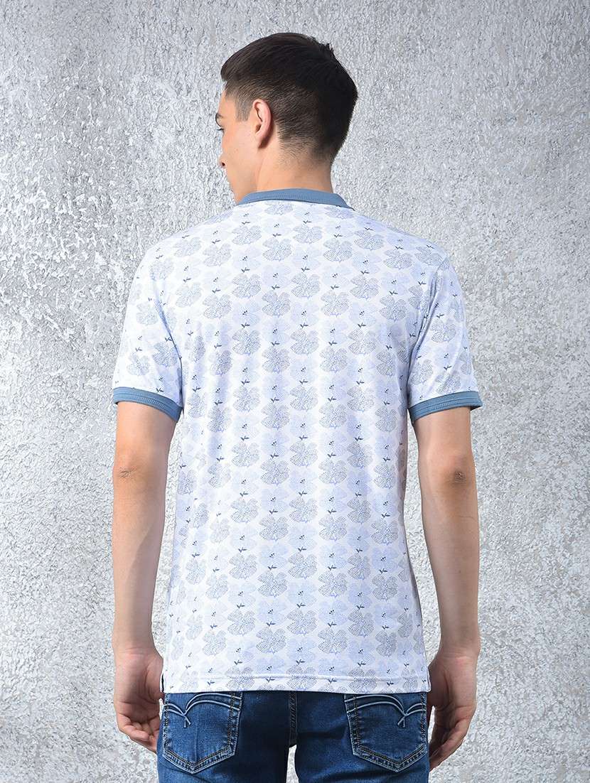men floral printed short sleeve regular fit polo t-shirt - 22054040 -  Standard Image - 3