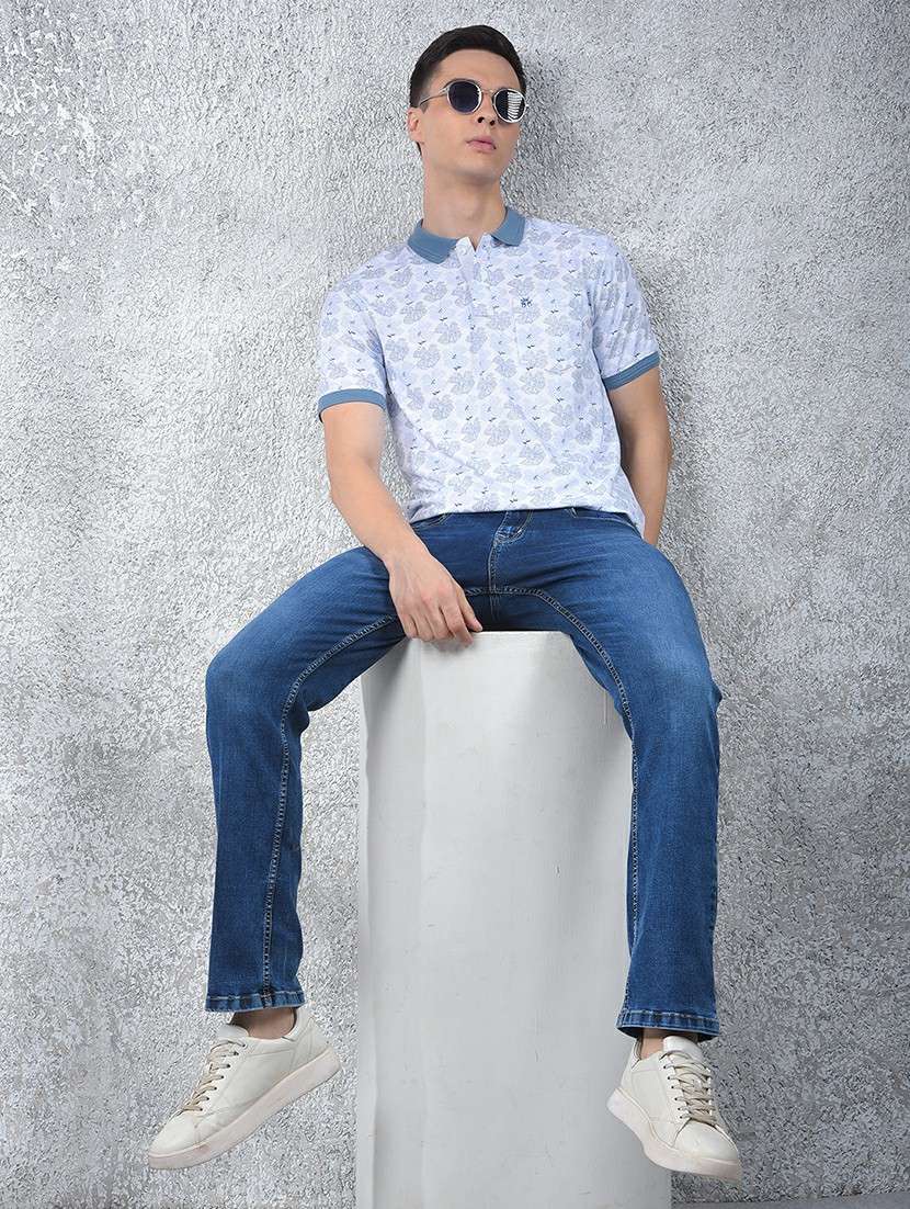 men floral printed short sleeve regular fit polo t-shirt - 22054040 -  Standard Image - 5