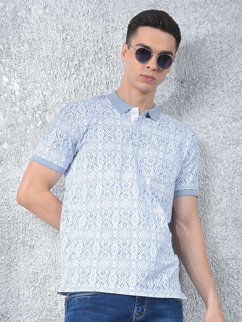 men printed short sleeve regular fit polo t-shirt