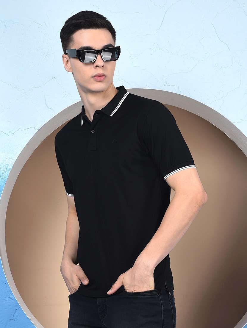 men solid short sleeve regular fit polo t-shirt
