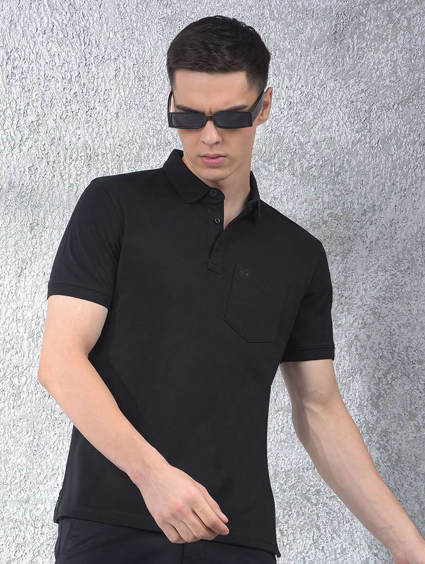 men solid short sleeve regular fit polo t-shirt