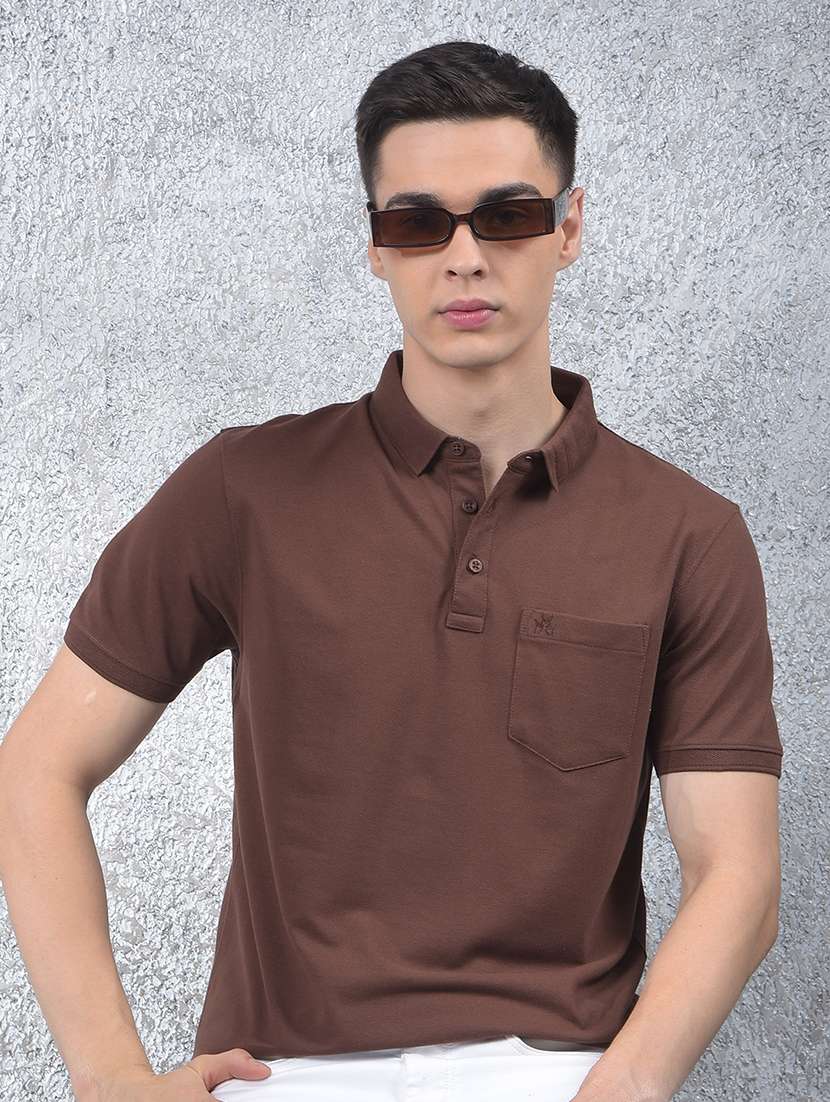 men solid short sleeve regular fit polo t-shirt