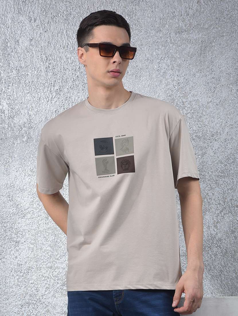 men chest print short sleeve regular fit t-shirt