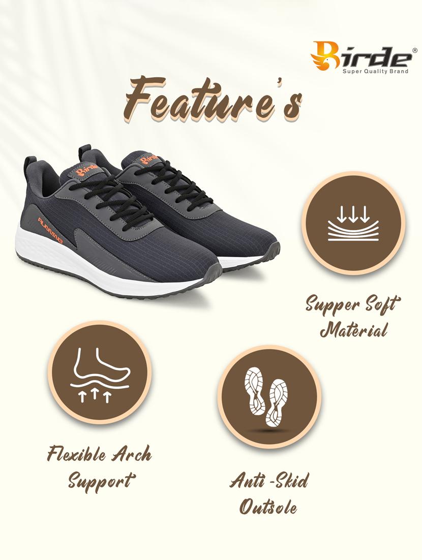 men solid grey sport shoes - 22054114 - Standard Image - 5