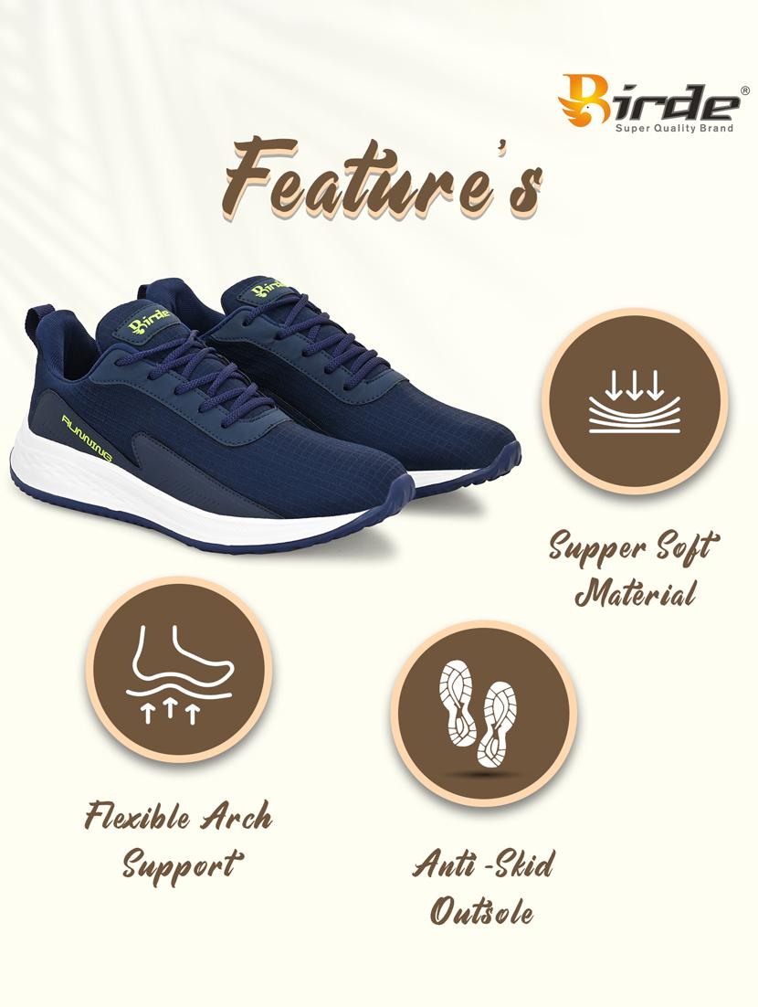 men solid navy blue sport shoes - 22054115 - Standard Image - 5