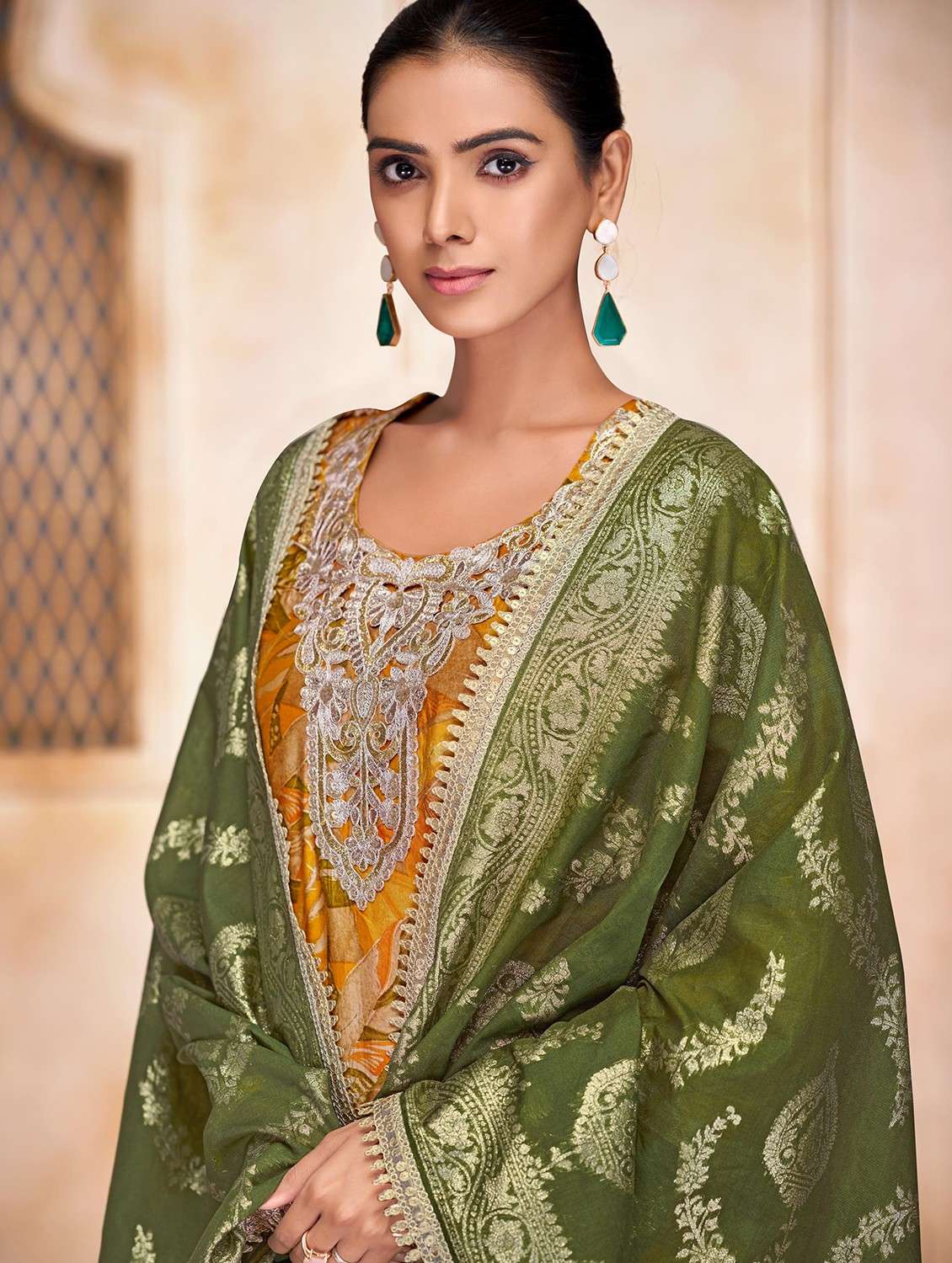 women three quarter sleeve kurta pant with dupatta set - 22054137 -  Standard Image - 3