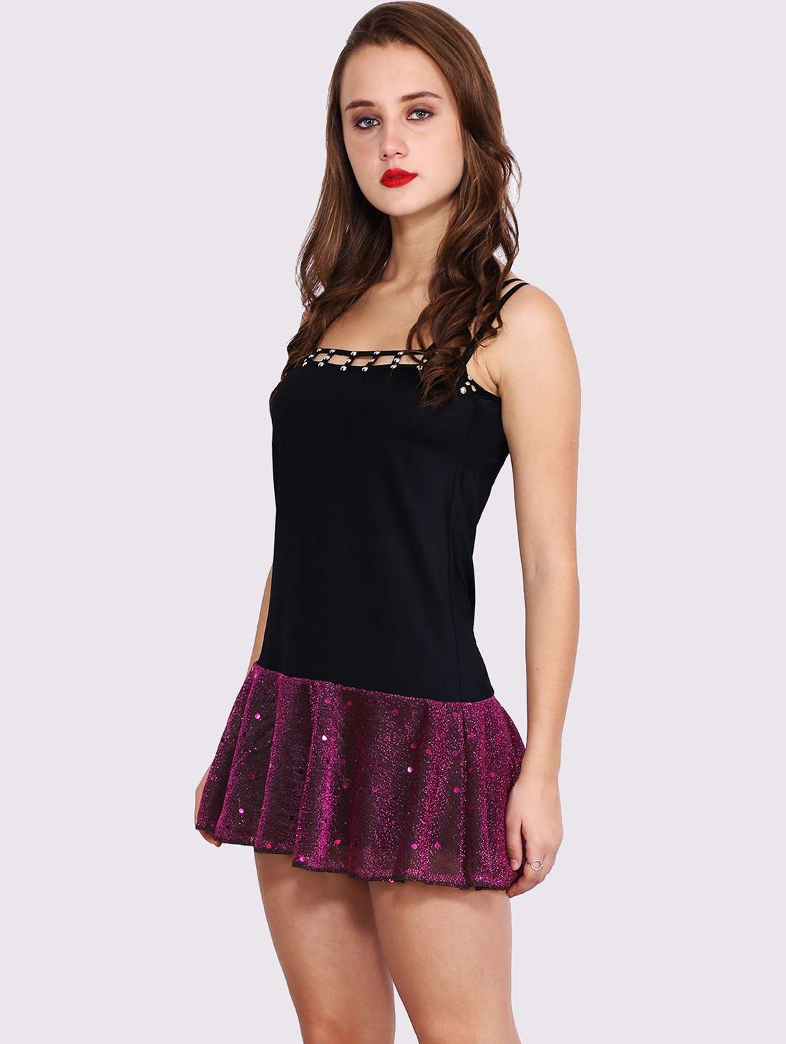 women embellished shoulder ballon dress - 22054146 - Standard Image - 5