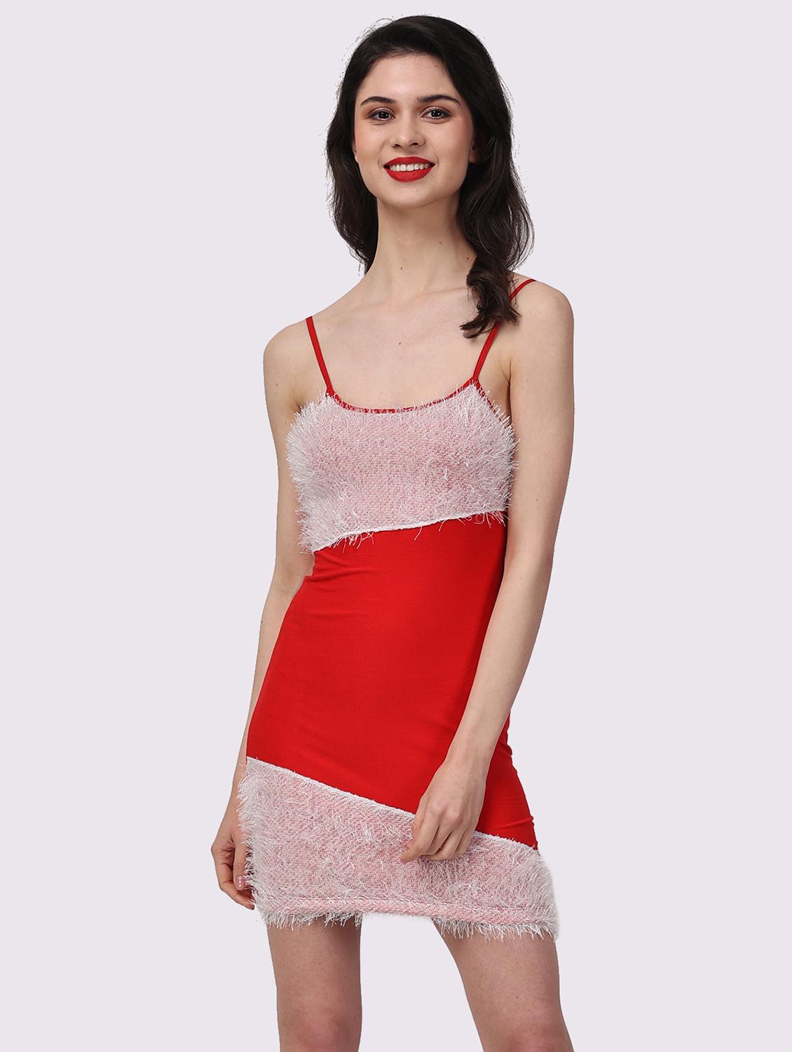 women self designed shoulder strap bodycon dress - 22054161 - Standard Image - 3