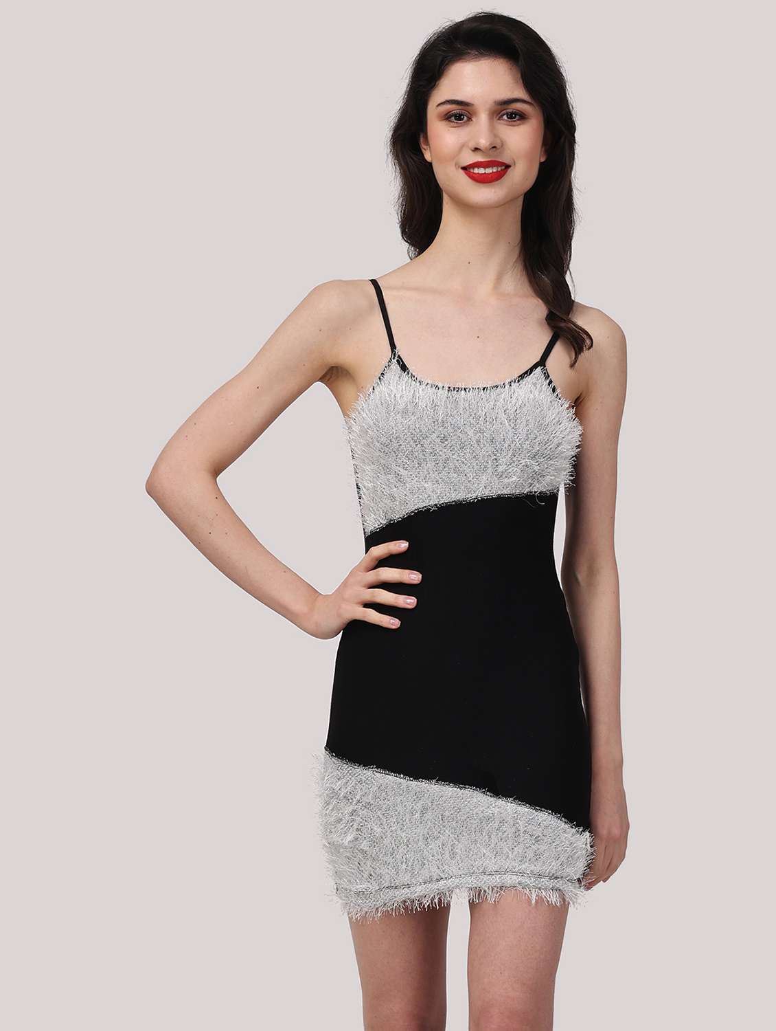 women self designed shoulder strap bodycon dress - 22054162 -  Standard Image - 3