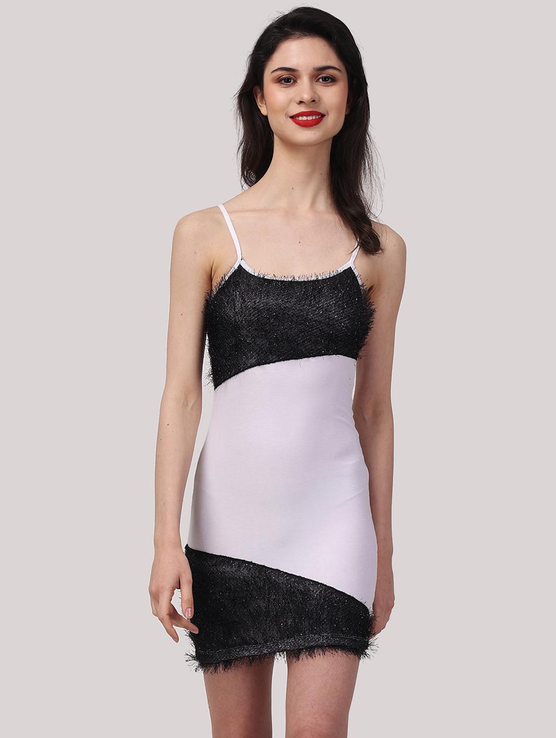 women self designed shoulder strap bodycon dress - 22054165 - Standard Image - 3