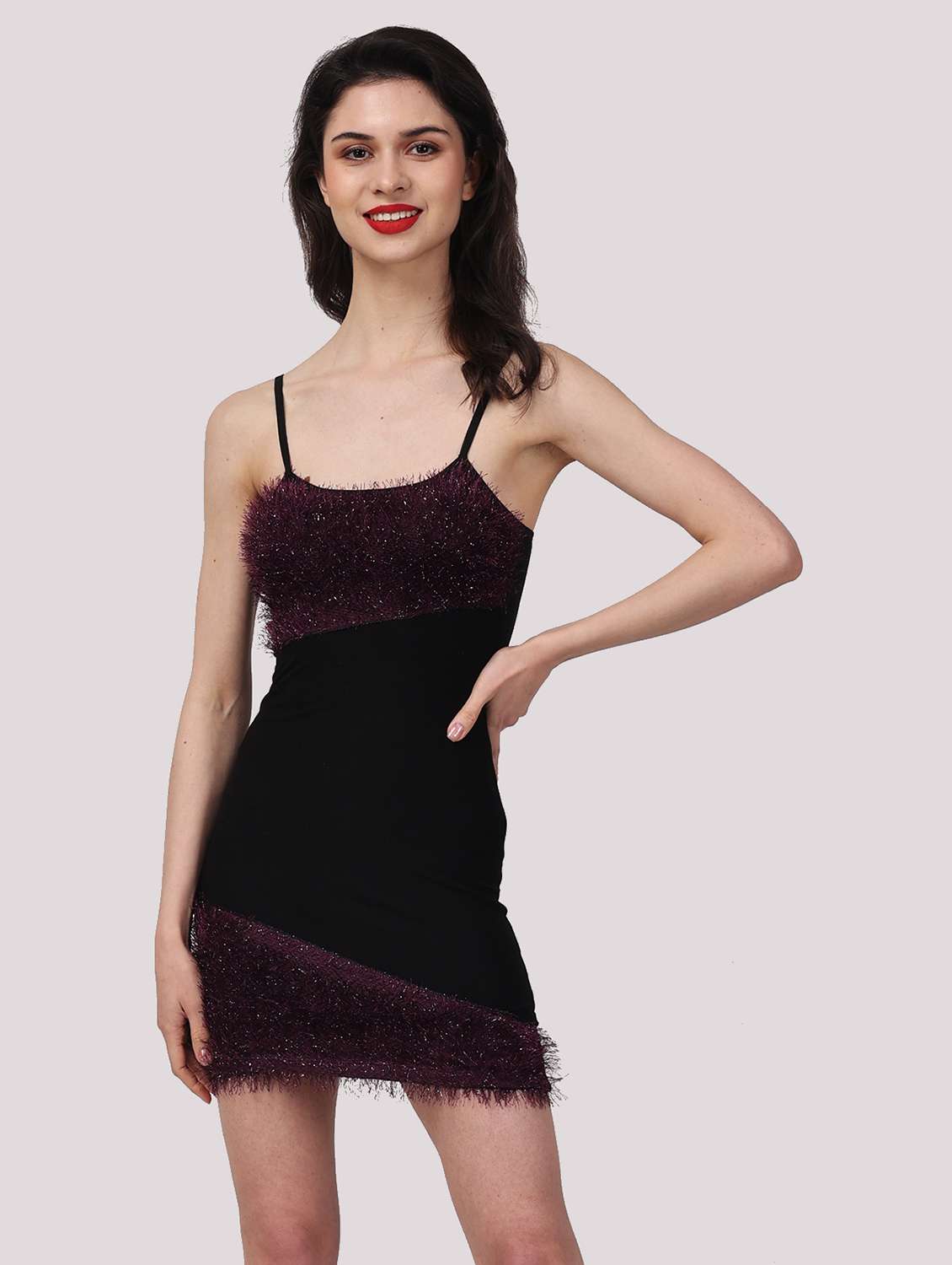 women self designed shoulder strap bodycon dress - 22054166 -  Standard Image - 3