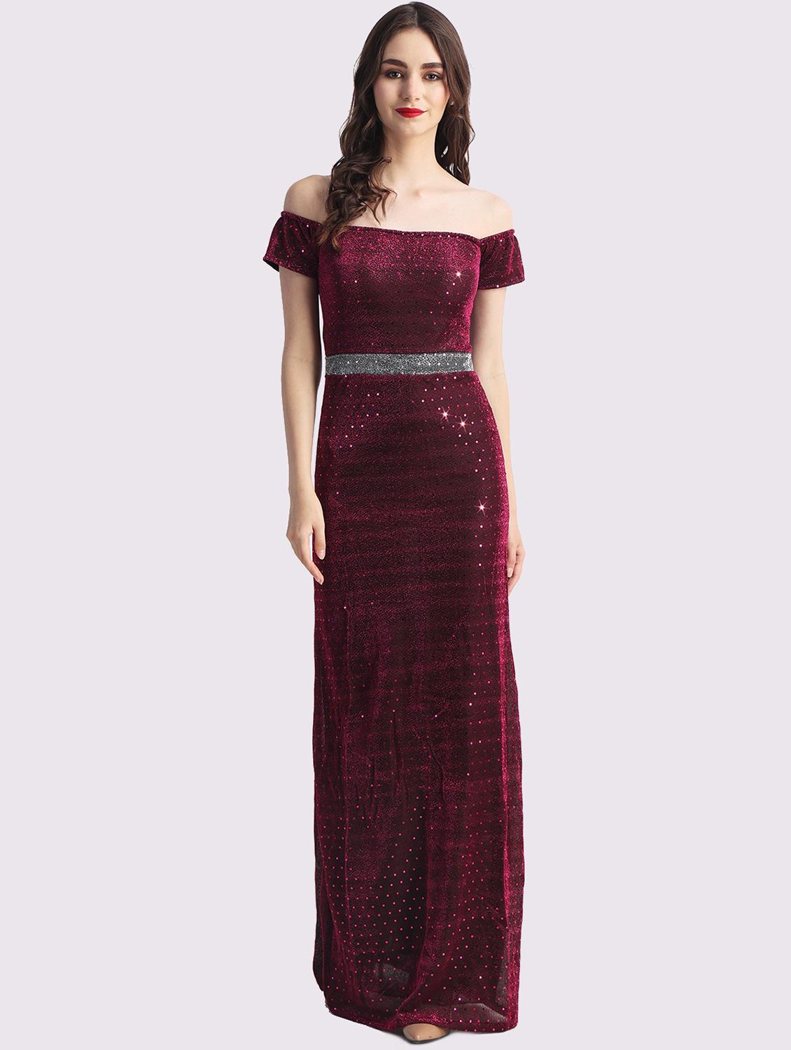 women sequined off shoulder a-line dress