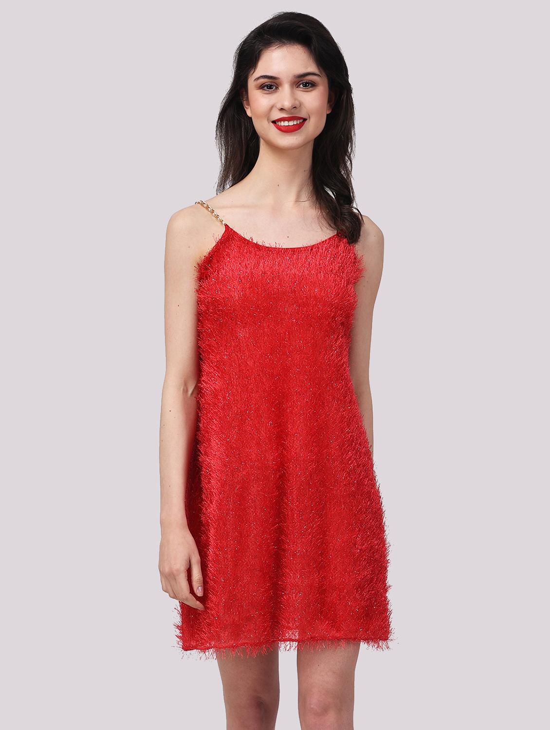 women self designed shoulder strap a-line dress - 22054189 - Standard Image - 3