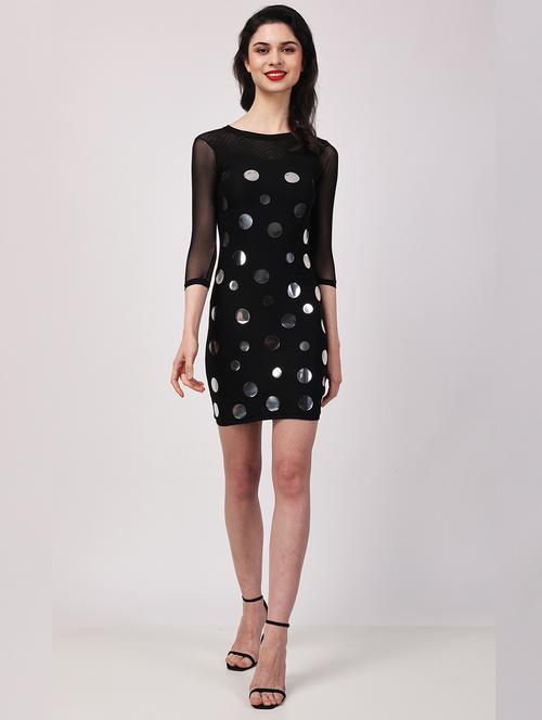 women embellished round neck bodycon dress - 22054192 - Standard Image - 0