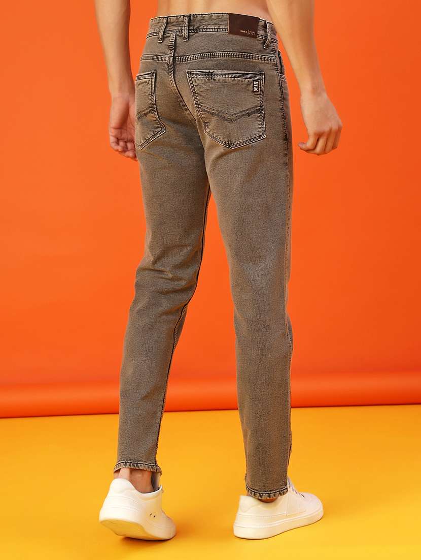 men plain mid rise ankle length jeans - 22054218 -  Standard Image - 3