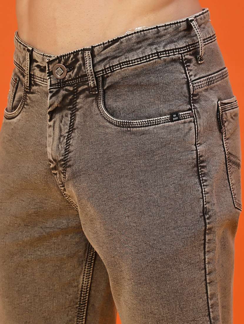 men plain mid rise ankle length jeans - 22054218 -  Standard Image - 5