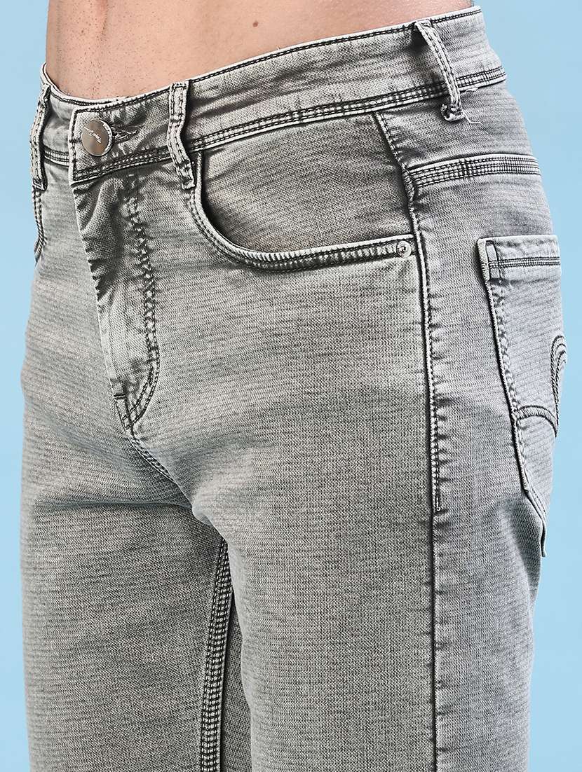 men plain mid rise ankle length jeans - 22054219 -  Standard Image - 5