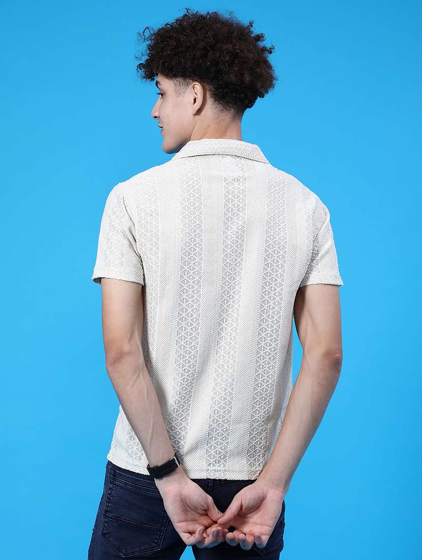 men self design short sleeve regular fit casual shirt - 22054308 -  Standard Image - 3