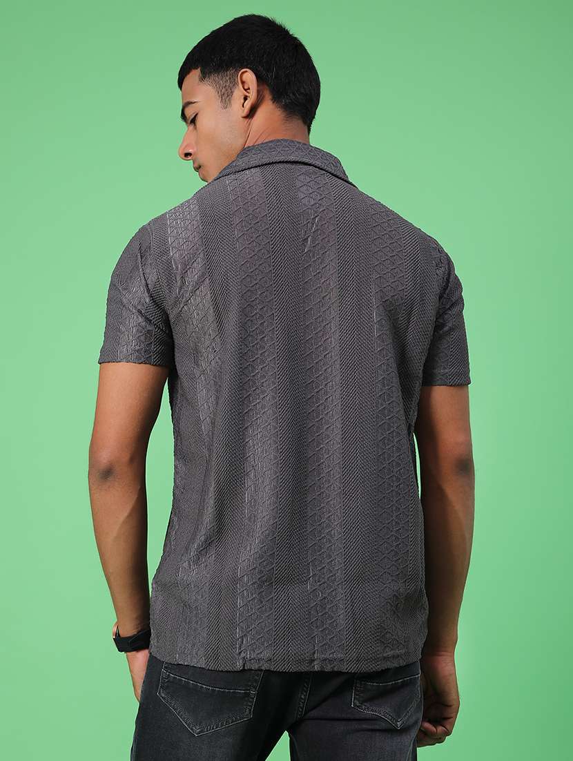 men self design short sleeve regular fit casual shirt - 22054310 -  Standard Image - 3