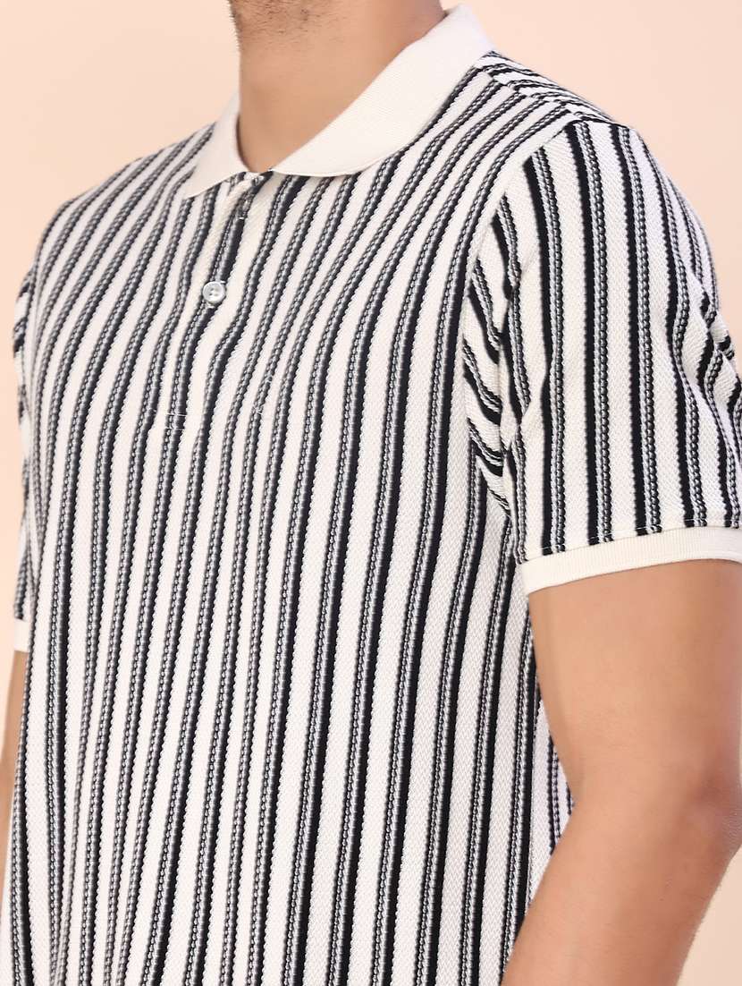 men striped short sleeve regular fit polo t-shirt - 22054319 -  Standard Image - 3