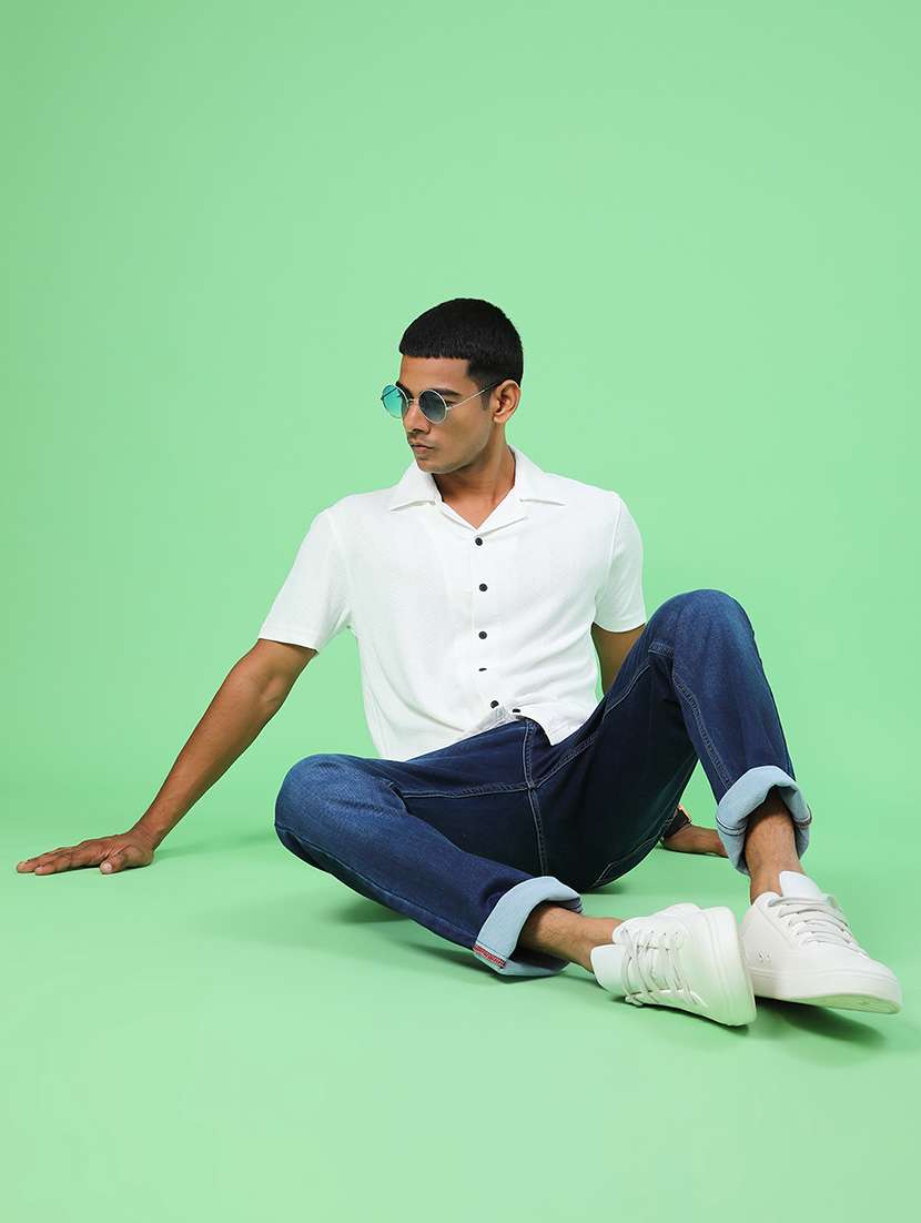 men self design short sleeve regular fit casual shirt - 22054379 -  Standard Image - 5