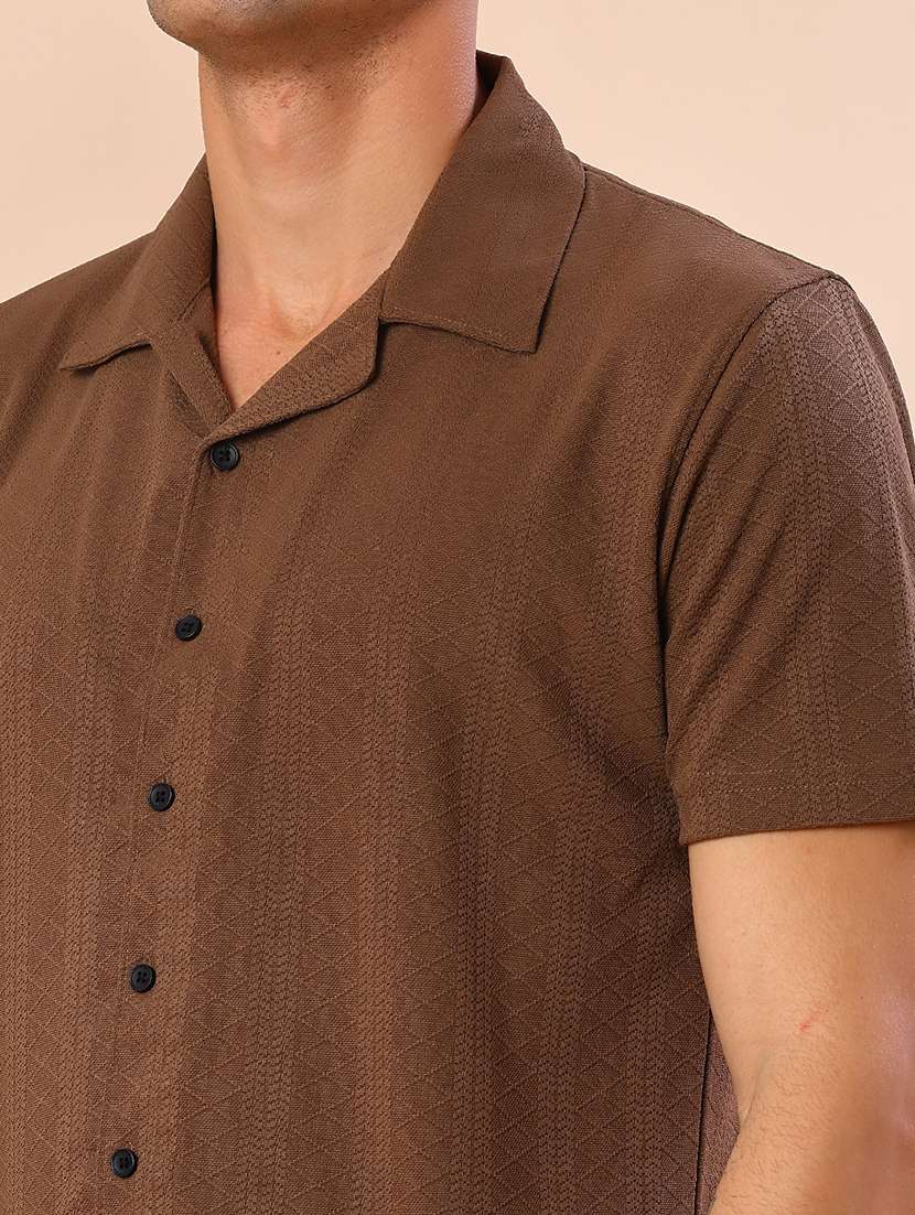 men self design short sleeve regular fit casual shirt - 22054381 -  Standard Image - 5