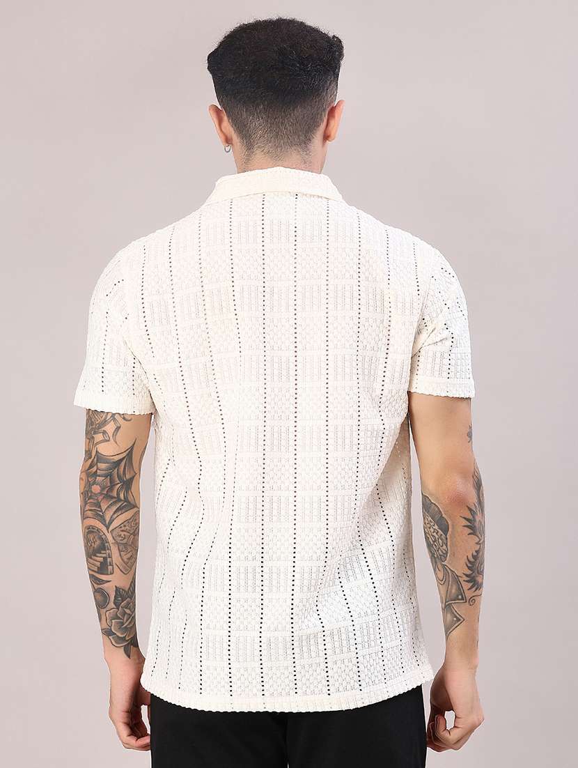 men self design short sleeve regular fit casual shirt - 22054394 -  Standard Image - 3