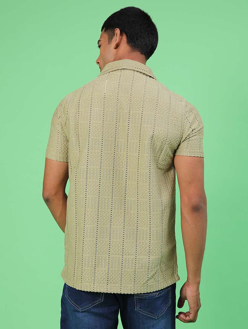 men self design short sleeve regular fit casual shirt - 22054395 -  Standard Image - 3