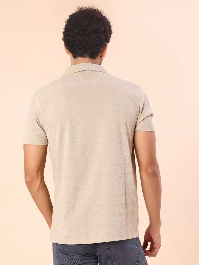 men self design short sleeve regular fit casual shirt - 22054396 -  Standard Image - 3