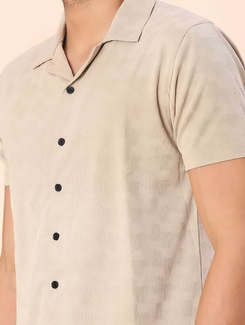 men self design short sleeve regular fit casual shirt - 22054396 -  Standard Image - 5