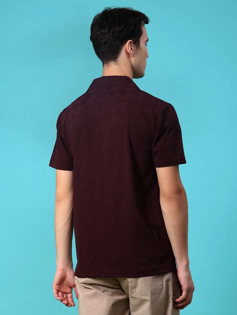 men self design short sleeve regular fit casual shirt - 22054398 -  Standard Image - 3