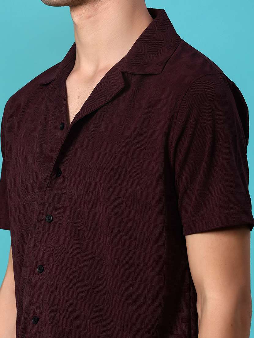 men self design short sleeve regular fit casual shirt - 22054398 -  Standard Image - 5