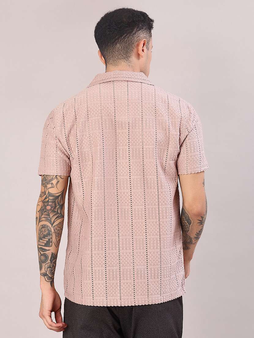 men self design short sleeve regular fit casual shirt - 22054399 -  Standard Image - 3