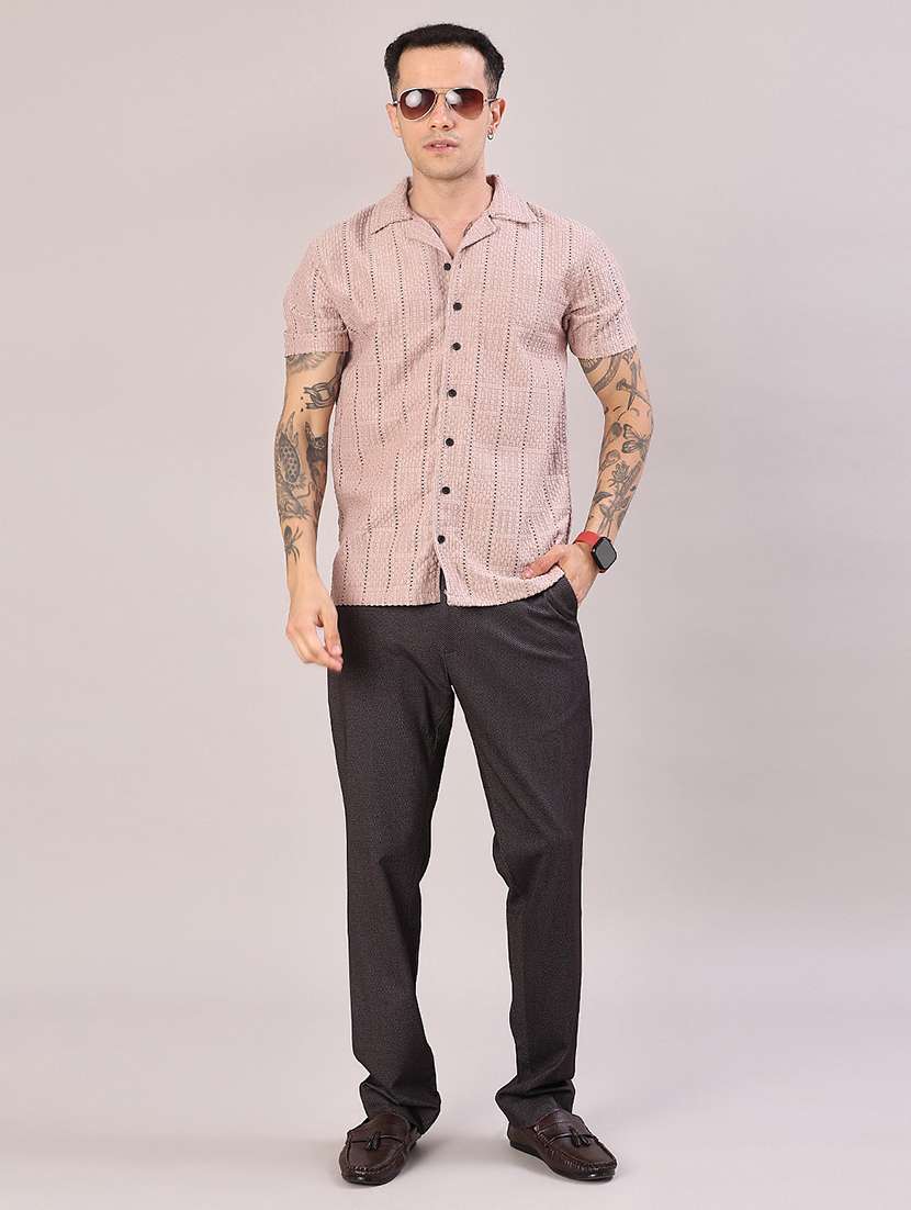 men self design short sleeve regular fit casual shirt - 22054399 -  Standard Image - 5