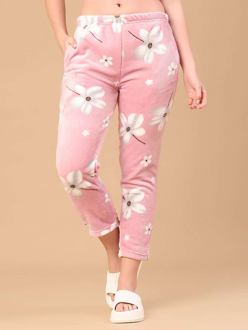 women floral print mid rise pajama