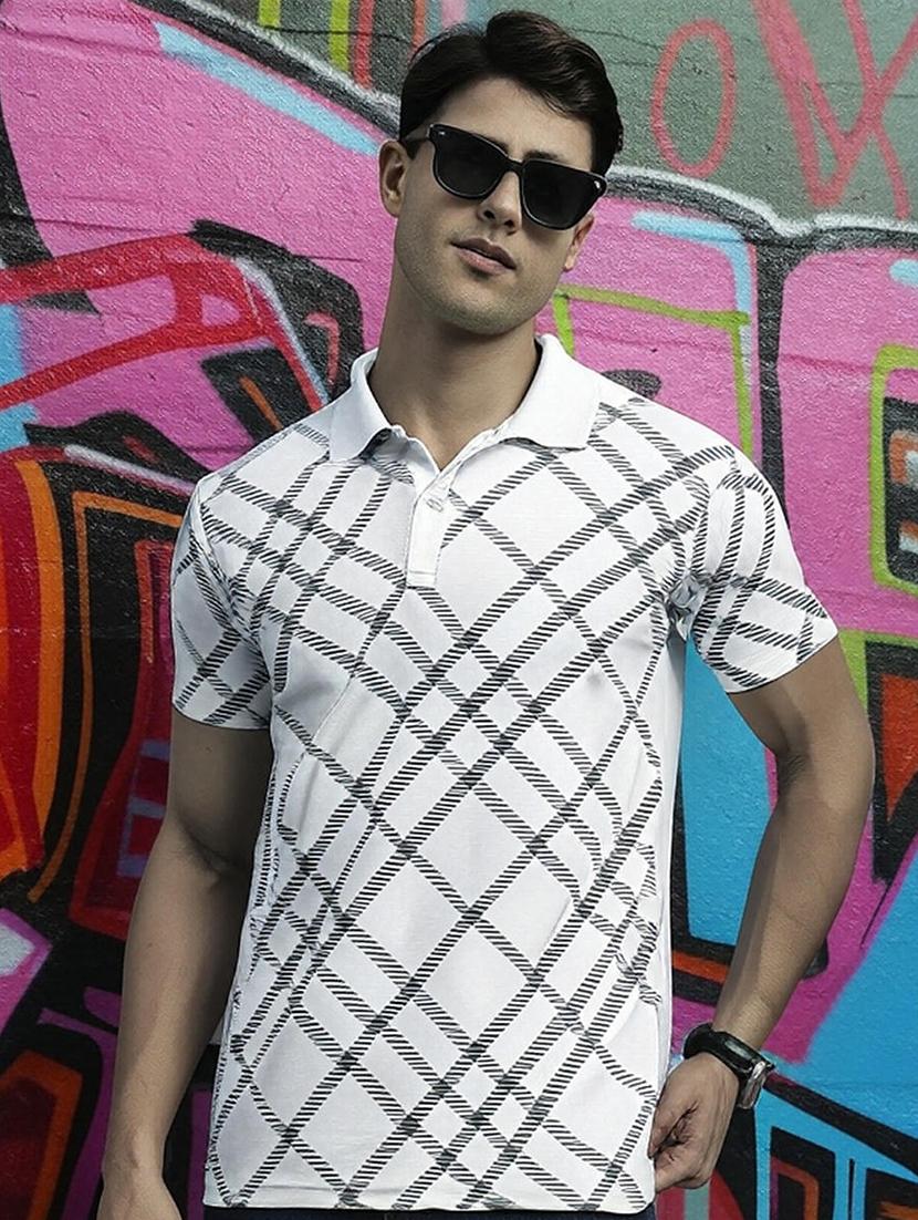 men printed short sleeve regular fit polo t-shirt
