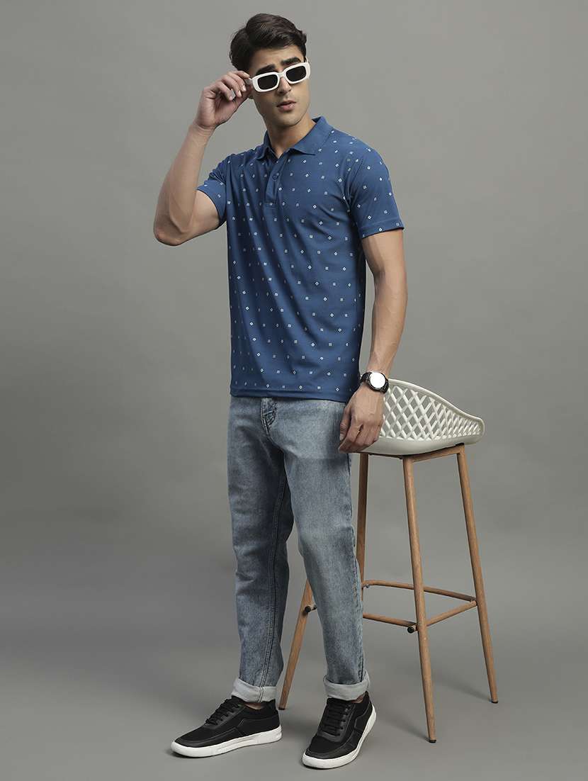 men printed short sleeve regular fit polo t-shirt - 22054995 -  Standard Image - 3