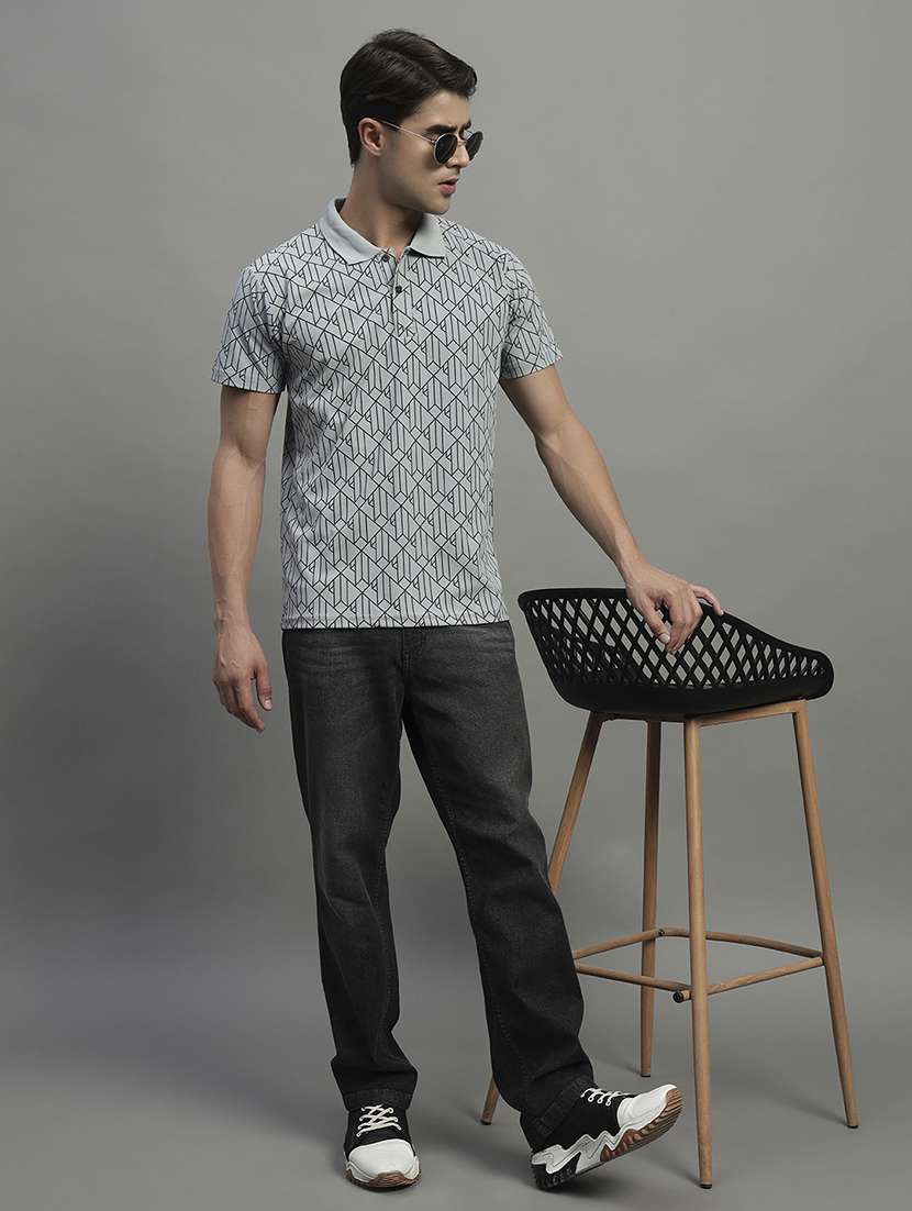 men printed short sleeve regular fit polo t-shirt - 22054999 -  Standard Image - 3