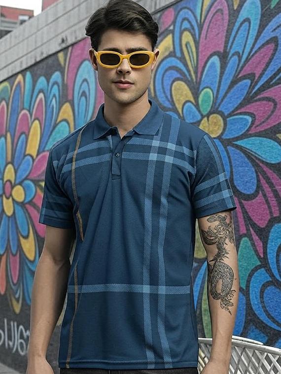 men printed short sleeve regular fit polo t-shirt