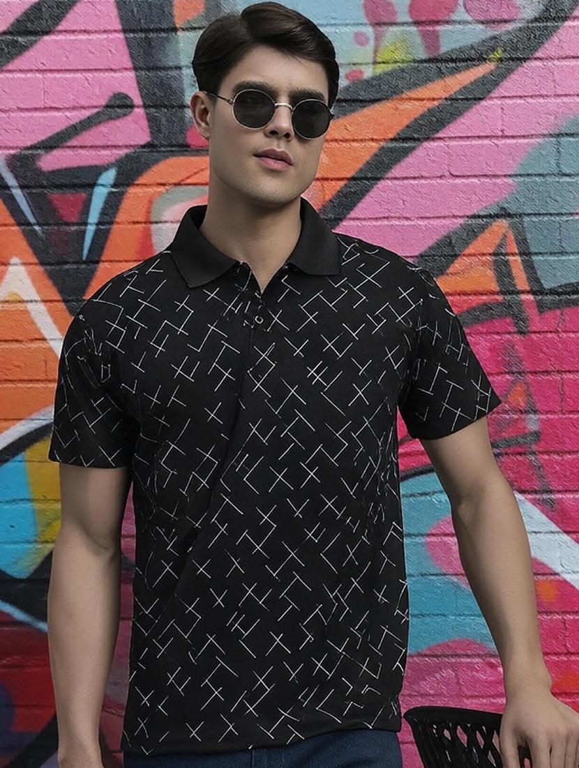 men printed short sleeve regular fit polo t-shirt - 22055007 -  Zoom Image - 0