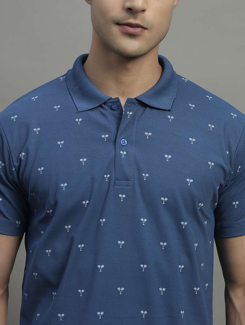 men printed short sleeve regular fit polo t-shirt - 22055011 -  Standard Image - 3