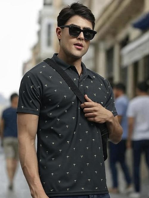 green cotton blend all over print tshirt - 22055013 - Standard Image - 0