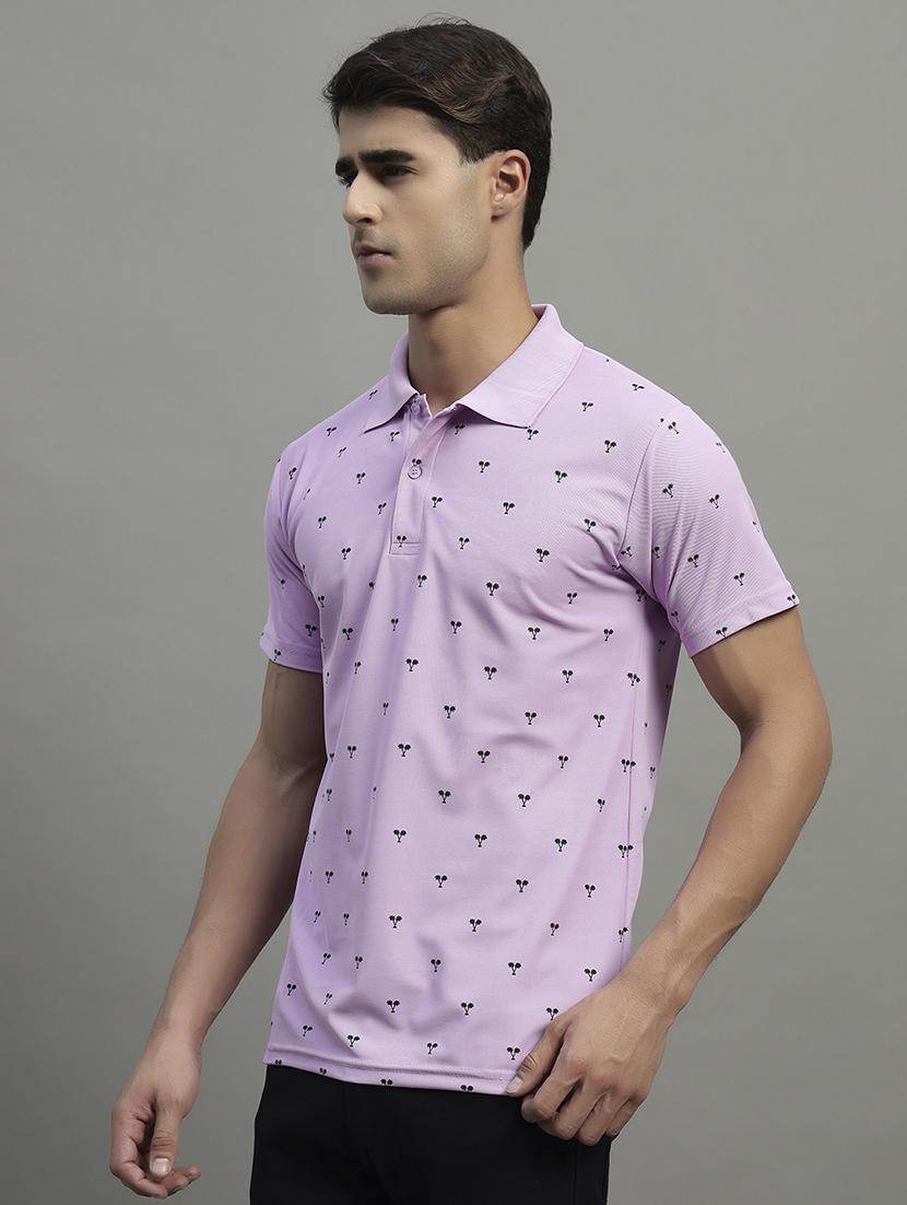 men printed short sleeve regular fit polo t-shirt