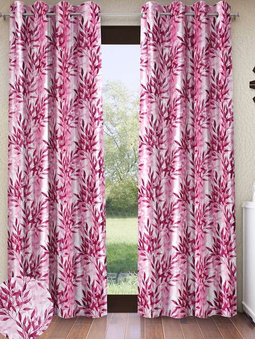 pack of 2 floral printed 7 feet door curtains - 22055018 - Standard Image - 0