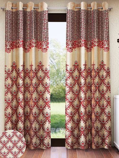 pack of 2 printed 7 feet door curtains - 22055026 -  Standard Image - 0